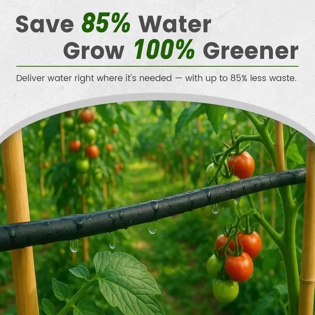 Alt view image 5 of 7 - 10FT Flexible Flat Soaker Hose, Drip Irrigation for Garden Beds | Low-pressure flat hose delivers gentle root watering for garden beds; linkable, flexible, and designed to reduce water waste.