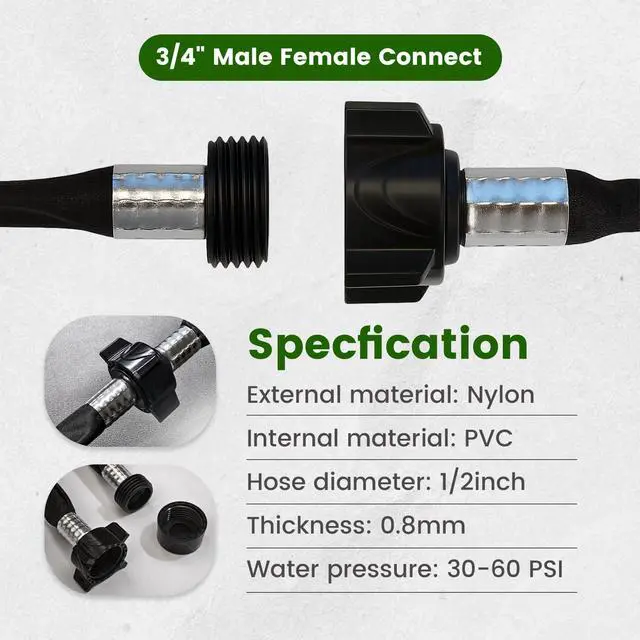 Alt view image 7 of 7 - 10FT Flexible Flat Soaker Hose, Drip Irrigation for Garden Beds | Low-pressure flat hose delivers gentle root watering for garden beds; linkable, flexible, and designed to reduce water waste.
