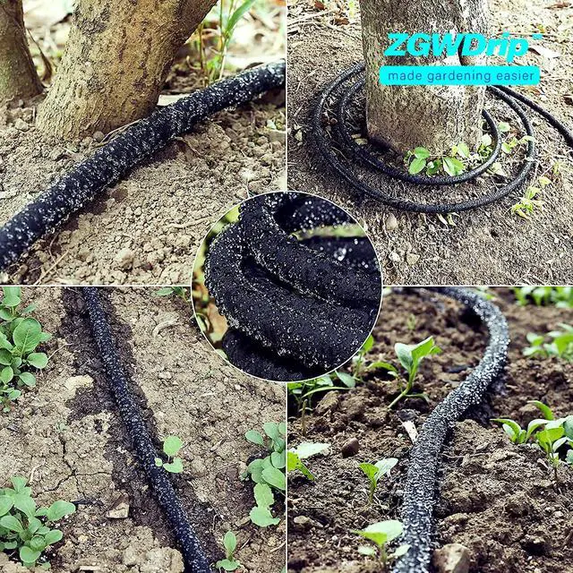Alt view image 6 of 6 - 15FT 1/2" Water-Saving Soaker Hose with Solid Brass Connectors, Drip Irrigation Kit for Lawn & Yard