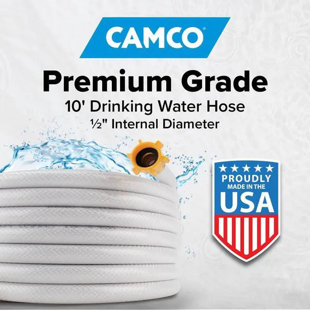 Alt view image 2 of 7 - TastePURE 10-Foot RV Drinking Water Hose - Made in the USA | Contains No Lead, No BPA & No Phthalate - Features Diamond-Hatch Reinforced PVC Design - 1/2 Inside Diameter (22743)
