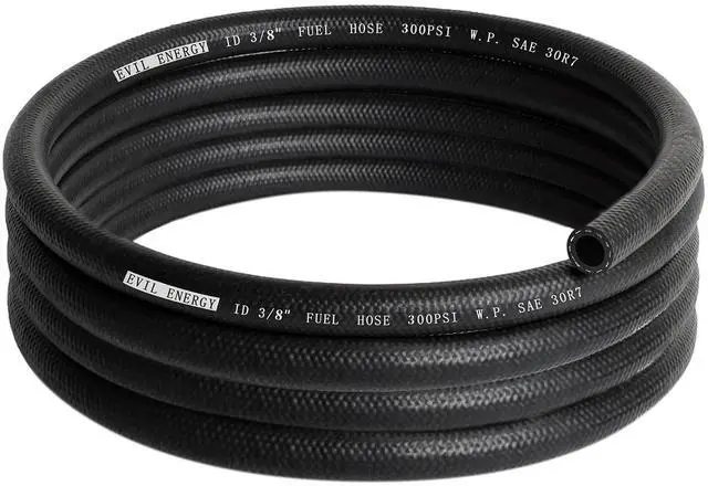 Main image of 3/8" Fuel Hose Line Push Lock NBR Rubber SAE 30R7 10FT 300PSI | NBR Rubber with Polyester Braid, -40°F to 257°F, Oil and Wear Resistant, Compatible with Diesel, Oil, Gasoline, Biodiesel