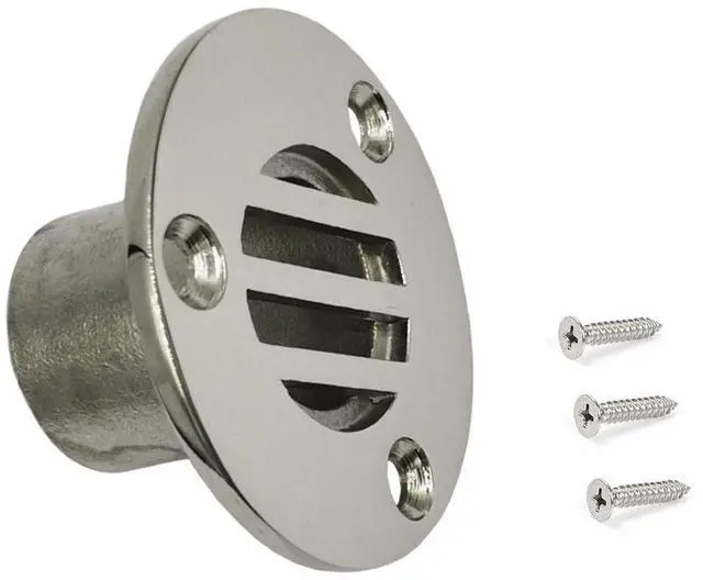 Main image of Boat Floor Yacht Deck Drain 1 Drainage Hardware Replacement Accessories | Marine 316 Stainless Steel Floor Drain with Screws