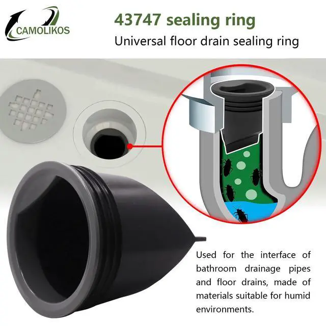 Alt view image 3 of 7 - 43747 Drain Seal for 3 Inch General Purpose Floor Drain Compatible with Oatey,Black 1PC