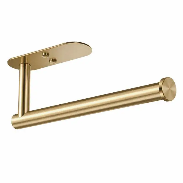 Main image of Adhesive Paper Towel Holder Under Cabinet Wall Mount for Kitchen, Paper Towel Roll Holder Stick to Wall, Stainless Steel (Gold)