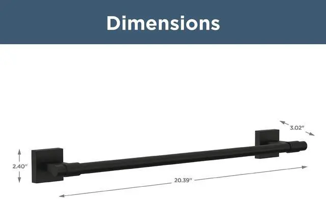 Alt view image 5 of 7 - Towel Rack | 18 Inch Matte Black Towel Bar for Bathroom, Kitchen | Maxted Accessories