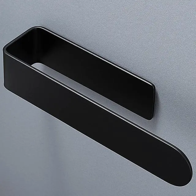 Alt view image 4 of 6 - Hand Towel Holder Black - Self Adhesive Towel Bar Stainless Steel | Strong Sticky, Rustproof, Compact 7.9 inch, Perfect for Bathroom/Kitchen/Renter/Apartment/RV, No Drill, Without Damaging Wall