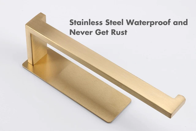 Alt view image 5 of 7 - Hand Towel Holder, Strong Self Adhesive Hand Towel Ring, Thicken SUS304 Stainless Steel Hand Towel Bar/Rack, No Drilling Modern Hand Towel Hanger (Brushed Gold, 9 in)