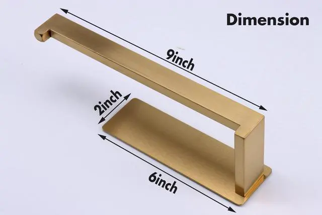 Alt view image 7 of 7 - Hand Towel Holder, Strong Self Adhesive Hand Towel Ring, Thicken SUS304 Stainless Steel Hand Towel Bar/Rack, No Drilling Modern Hand Towel Hanger (Brushed Gold, 9 in)
