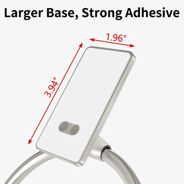Alt view image 4 of 7 - Hand Towel Holder for Bathroom, Brushed Nickel Towel Ring Adhesive | Bathroom Towel Holder Self Adhesive for Bath RV Kitchen, No Drill Hole