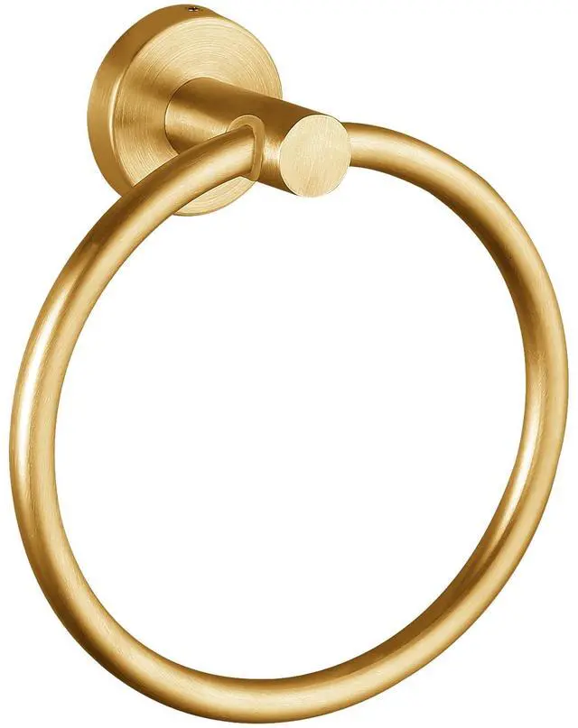 Main image of Towel Ring, Bathroom Hardware Accessories, Wall-Mounted Towel Ring, Simple Round Stainless Steel Towel Rack, for Bathroom and Kitchen (Gold)
