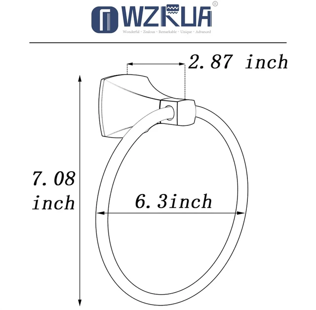 Alt view image 7 of 7 - Hand Towel Holder for Bathroom Kitchen Brushed Nickel Towel Ring Towel Hanger Stainless Steel and Zinc Alloy Wall Mount