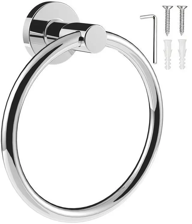 Main image of Towel Holder for Bathroom Wall Chrome Towel Ring | Stainless Steel Hand Towel Ring Heavy Duty Towel Hanger for Bathroom