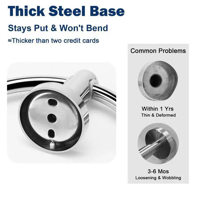 Alt view image 4 of 7 - Bath Towel Ring, Bathroom Hardware Accessories-Thicken Stainless Steel Hand Towel Holder for Bathroom, Modern Round Towel Hanger Wall Mounted (Chrome, 1 Pack)