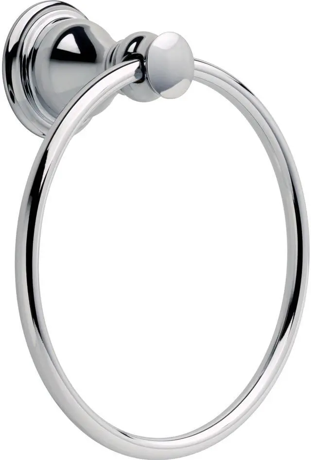 Main image of Delta Aubrey (1-Pack) Hand Towel Holder Polished Chrome Towel Racks for Bathroom Wall Round Towel Ring Holder for Bath Towel Hanger for Kitchen, Bathroom Accessories AUB46-PC