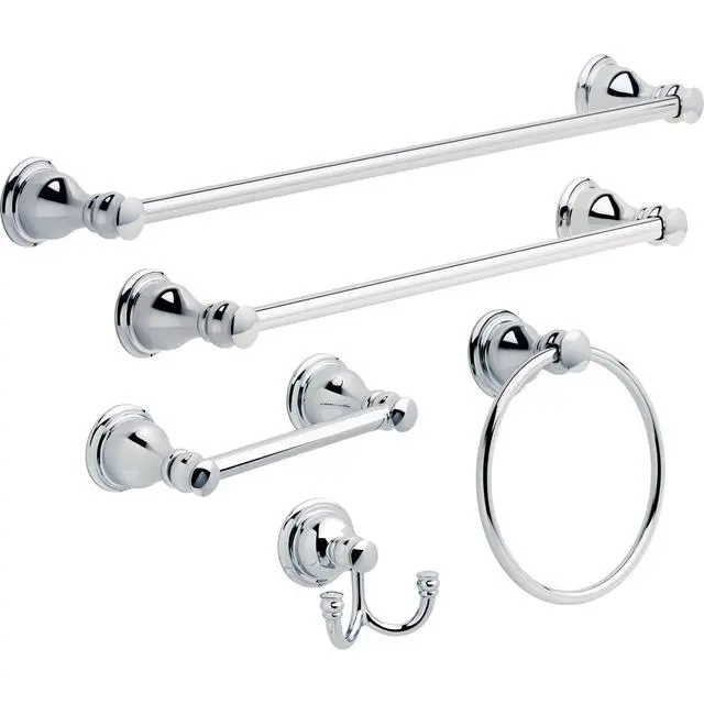 Alt view image 4 of 7 - Delta Aubrey (1-Pack) Hand Towel Holder Polished Chrome Towel Racks for Bathroom Wall Round Towel Ring Holder for Bath Towel Hanger for Kitchen, Bathroom Accessories AUB46-PC