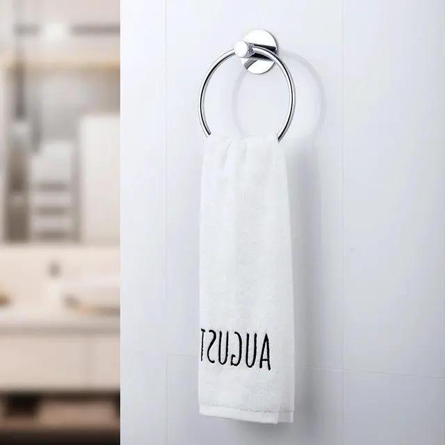 Alt view image 2 of 7 - Adhesive Towel Ring Self Adhesive Hand Towel Ring Stainless Steel Rustproof Bathroom Towel Holder Wall Mount