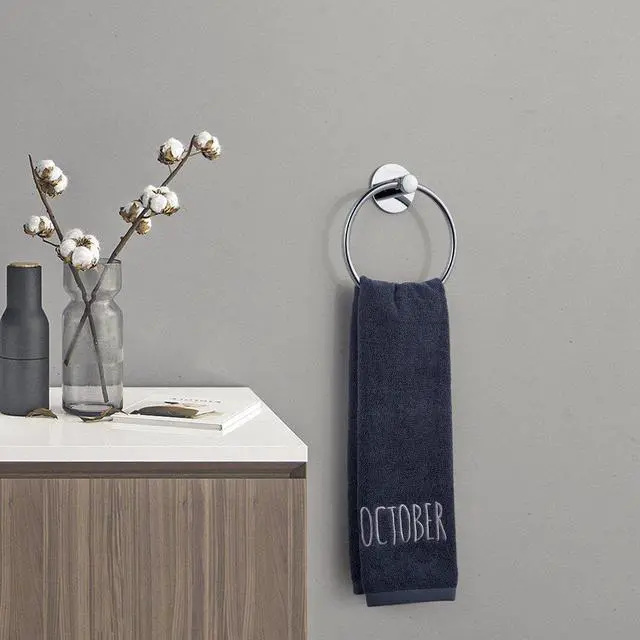 Alt view image 5 of 7 - Adhesive Towel Ring Self Adhesive Hand Towel Ring Stainless Steel Rustproof Bathroom Towel Holder Wall Mount