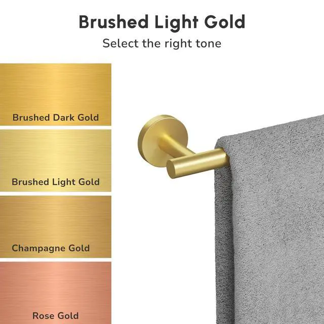 Alt view image 3 of 7 - Brushed Gold Towel Ring | Hand Towel Holder for Bathroom Wall Mounted, Durable 304 Stainless Steel, Modern Style