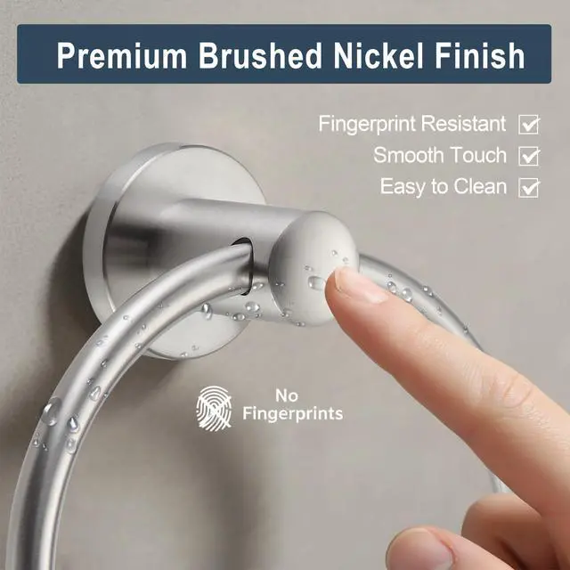 Alt view image 3 of 6 - Towel Ring Brushed Nickel, Bath Hand Towel Ring Stainless Steel Round Towel Holder for Bathroom