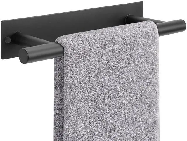 Main image of Self Adhesive Hand Towel Holder/Towel Ring, Stainless Steel Hand Towel Bar Rustproof Stick on Wall-Towel Rack for Bathroom/Kitchen, Sticky and Wall Mounted (1, Matte Black)