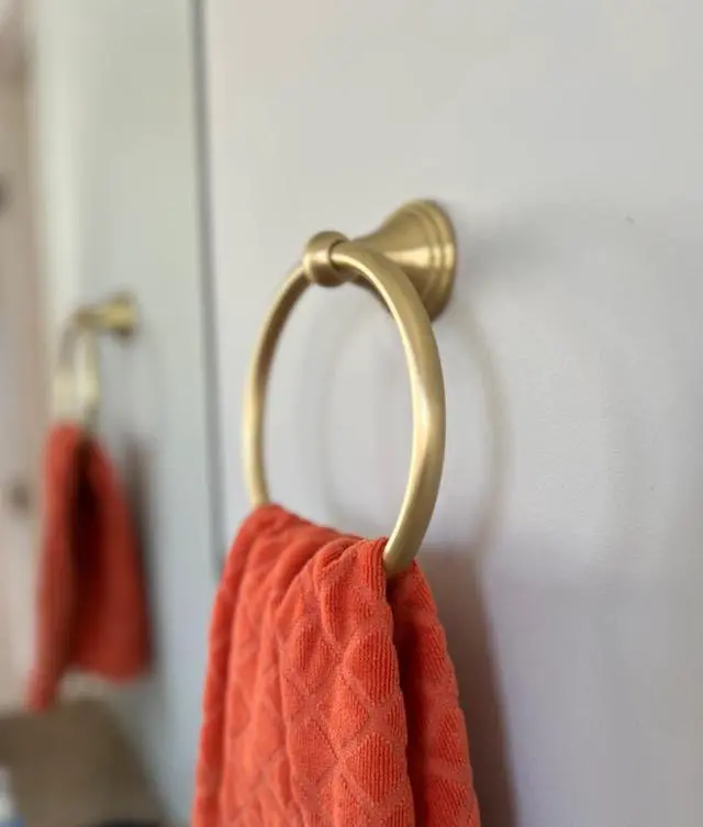 Alt view image 4 of 7 - Towel Ring for Bathroom, Light Gold Finish Hand Towel Holder, Stainless Steel Bathroom Accessories Wall Mount Towel Rack