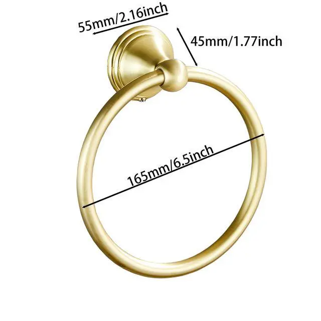 Alt view image 7 of 7 - Towel Ring for Bathroom, Light Gold Finish Hand Towel Holder, Stainless Steel Bathroom Accessories Wall Mount Towel Rack
