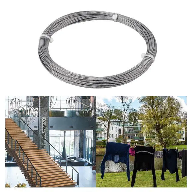 Alt view image 6 of 7 - 1/16 inch Stainless Steel Wire Cable,100FT,Aircraft Cable Wire Rope Marine Grade, Length 7x7 Strand Core with Aluminum Sleeves and Thimbles