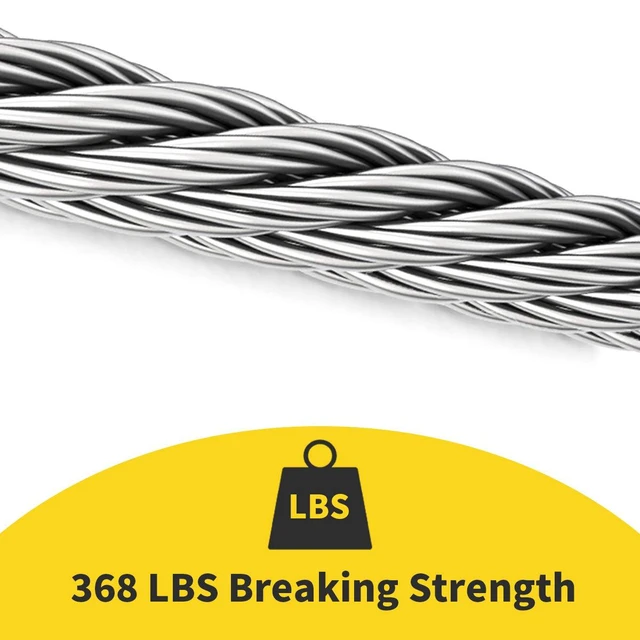 Alt view image 3 of 7 - 1/16 Wire Rope, 100FT 304 Stainless Steel Cable with 50Pcs Crimp Sleeves, Aircraft Grade, 7x7 Strand, 368lbs Breaking Strength, for Garden Trellis, Clothesline, Railing,Trellis