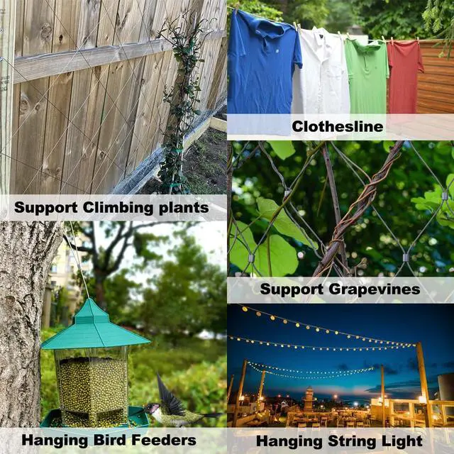 Alt view image 7 of 7 - 1/16" Stainless Steel Wire Rope, 100FT Stainless Steel Cable | Steel Wire with 50 Crimping Sleeves, 7x7 368lbs Breaking Strength for Clothes Line Wires,Trellis Wire,Picture Hanging Wire
