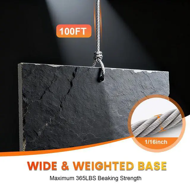 Alt view image 3 of 7 - 1/16" Wire Rope Kit,100FT 7x7 Stainless Steel Wire with 30 Aluminum Sleeves | 304 Stainless Steel,Rust and Corrosion Resistant Flexible 7x7 Wire Rope with High Strength