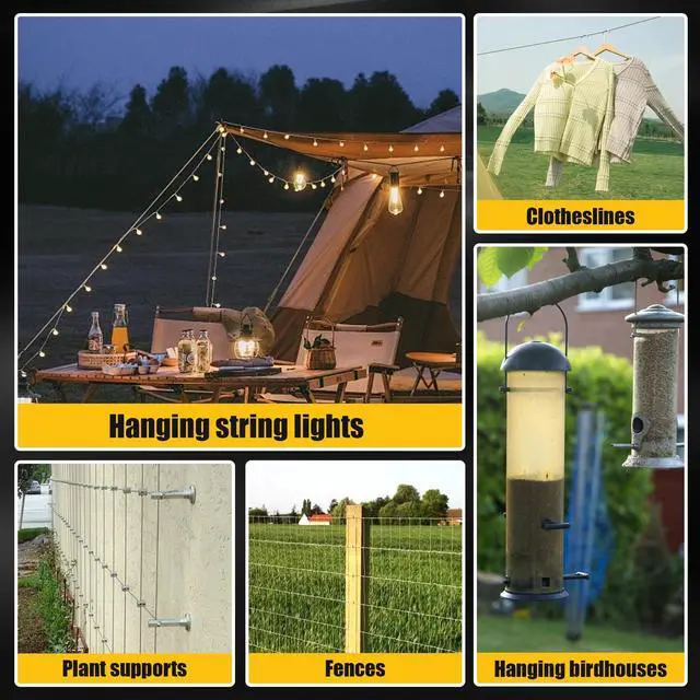 Alt view image 6 of 7 - Upgrade 316 Stainless Steel Cable 200FT 1/32IN Wire Rope 7x7 Strand with 50Pcs Aluminum Sleeves Stops, Metal Wire Rope for String Lights Hanging, Clotheslines, Trellis Wires, Garden Wires