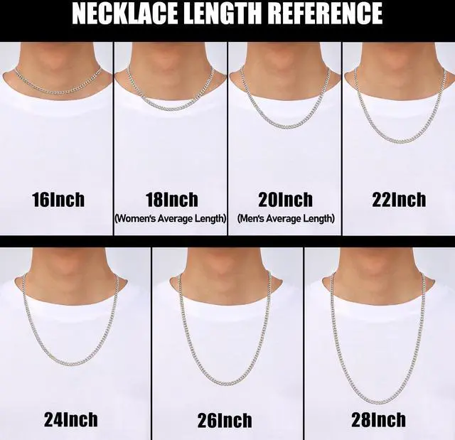 Alt view image 3 of 7 - 3.5mm Silver Colored Chains for Men, Silver Plated Cuban Link Chain Necklace for Men and Women, Stainless Steel Cuban Necklaces 20 Inch
