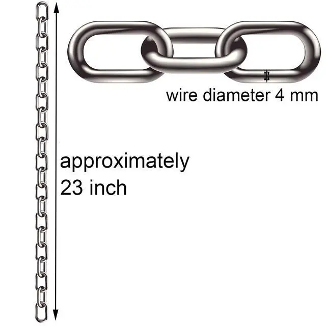Alt view image 4 of 7 - 2 Pcs 5/32 x 23 Inch Link Chain 304 Stainless Steel Coil Chain, 4mm | for Transport Tie Down Binder Chain Pulling Towing Hanging, Home, Camping, Pet Towing