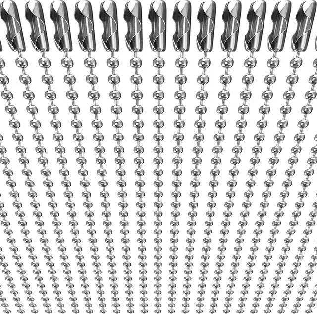 Main image of 50-Pack Dog Tag Chain Ball Chain Necklace Bulk, Beaded Necklace Chains for Jewelry Making DIY Crafts, Military Blank Dog Tag Necklace for Men, Silver Nickel Plated Metal 24" Long 2.4mm Ball Bead Chain