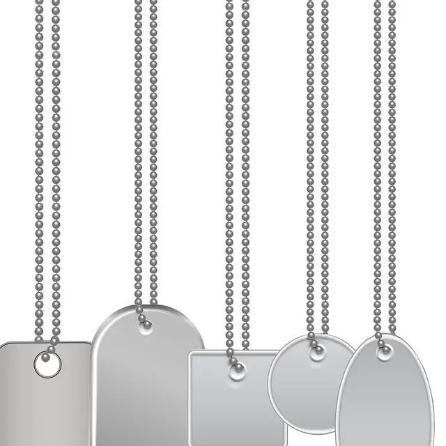 Alt view image 3 of 7 - 50-Pack Dog Tag Chain Ball Chain Necklace Bulk, Beaded Necklace Chains for Jewelry Making DIY Crafts, Military Blank Dog Tag Necklace for Men, Silver Nickel Plated Metal 24" Long 2.4mm Ball Bead Chain