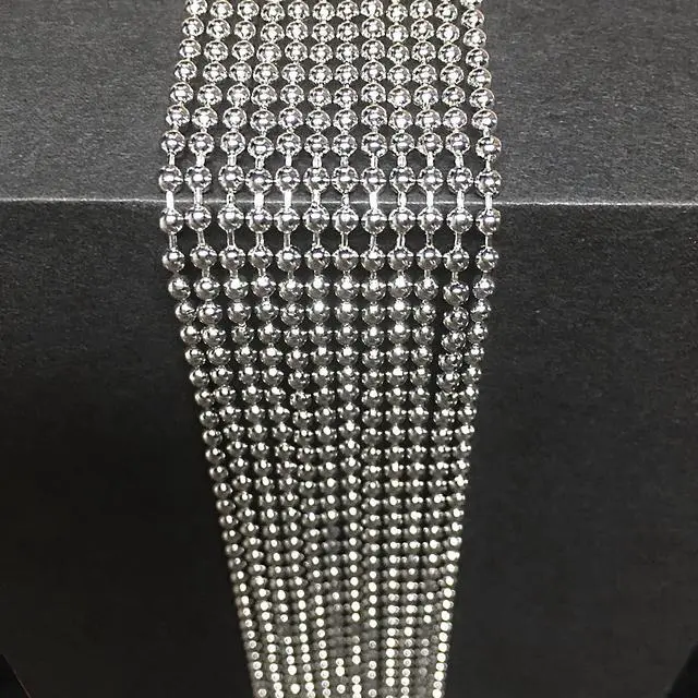 Alt view image 7 of 7 - 50-Pack Dog Tag Chain Ball Chain Necklace Bulk, Beaded Necklace Chains for Jewelry Making DIY Crafts, Military Blank Dog Tag Necklace for Men, Silver Nickel Plated Metal 24" Long 2.4mm Ball Bead Chain