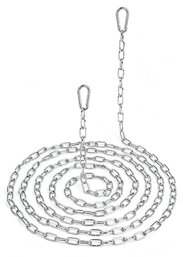 Main image of 10 Feet Hanging Chain with 2 Pack Detachable Chain Links, Silver Metal Chain for Hanging, Heavy Duty Hanging Chain for Home Decorative Light Duty Chain for Outdoor Indoor Use