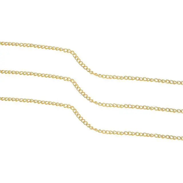 Alt view image 4 of 7 - 60 Feet Metal Iron Jewelry Chains 3mm Bulk Curb Necklace Chains for Jewelry Making (3mm Gold and Silver)