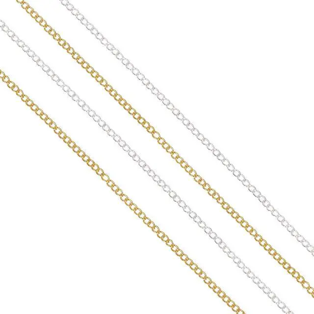 Alt view image 5 of 7 - 60 Feet Metal Iron Jewelry Chains 3mm Bulk Curb Necklace Chains for Jewelry Making (3mm Gold and Silver)