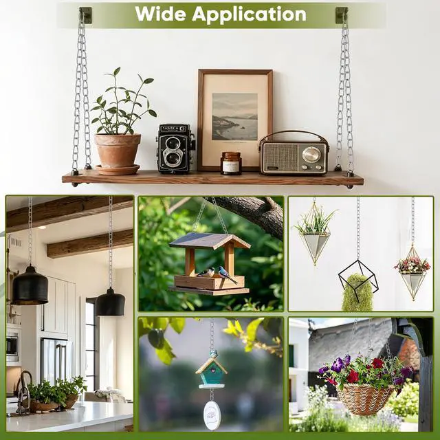 Alt view image 5 of 7 - 50ft Hanging Chain,Galvanized Steel Small Jack Chain,1.3MM Metal Silver Chain for Hanging Plants Bird Feeders, Lamps,Suspension Equipment and DIY Projects