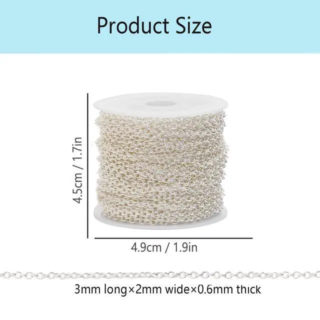 Alt view image 3 of 7 - 60 Feet Metal Iron Jewelry Chains 2 mm Bulk Gold and Silver Necklace Link Chains for Jewelry Making (Silver and Gold)
