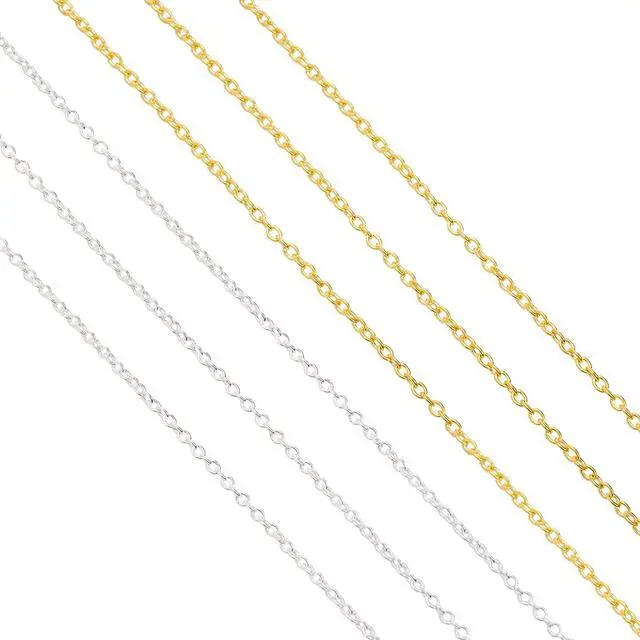 Alt view image 4 of 7 - 60 Feet Metal Iron Jewelry Chains 2 mm Bulk Gold and Silver Necklace Link Chains for Jewelry Making (Silver and Gold)