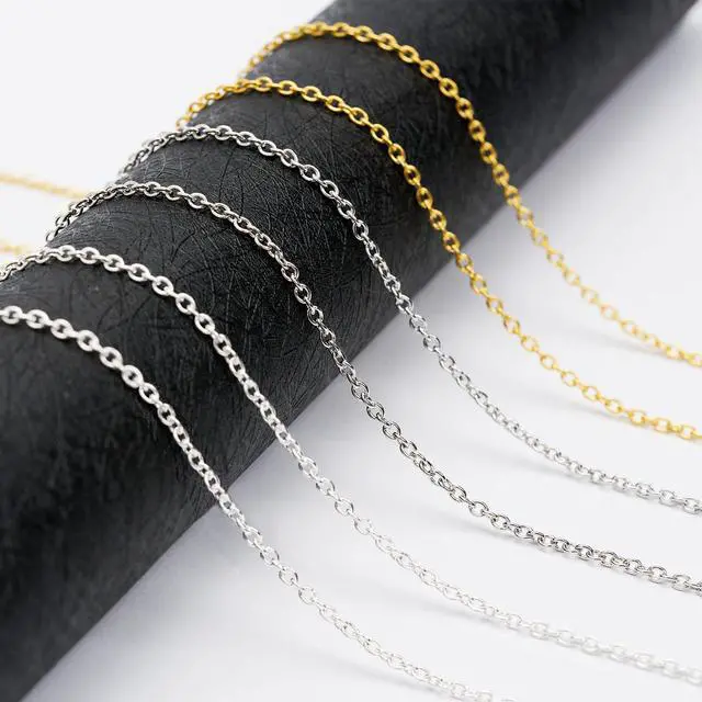 Alt view image 6 of 7 - 60 Feet Metal Iron Jewelry Chains 2 mm Bulk Gold and Silver Necklace Link Chains for Jewelry Making (Silver and Gold)