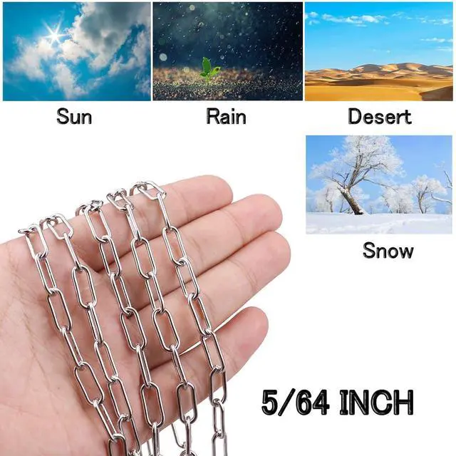 Alt view image 4 of 6 - 304 Stainless Steel Chain Heavy Duty Outdoor | 6.5ft 13ft Light Small Large Metal Link Chain for Home Camping Hanging etc