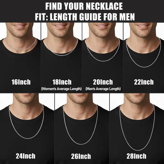 Alt view image 5 of 7 - Silver Tone Wheat Chain Necklace for Men, 2.5mm Mens Chain Necklaces, Stainless Steel Necklace Chains for Men and Women, Men Necklace 20 Inch