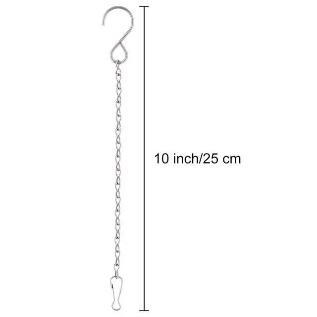 Alt view image 2 of 7 - 12 Pack Hanging Chains, 10 Inch Hanging Basket Chains, Garden Plant Hangers Metal Chains with Hooks Clips for Bird Feeders, Wind Chimes, Lanterns, Planters, Decorative Ornaments
