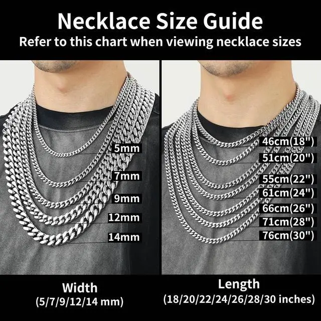 Alt view image 6 of 7 - Stainless Steel Cuban Link Chain Necklace for Men, 5mm, 18" | 5/7/9/12/14mm Miami Cuban Chain 18-30 Inch, Gold/Black Men's Necklace No Tarnish & Durable, Jewelry for Daily Wear and Gift
