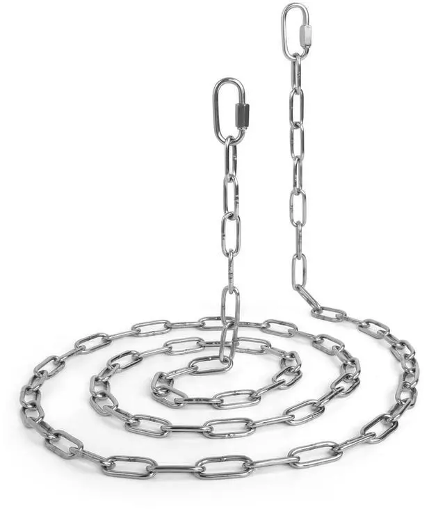 Main image of 6 Feet Small Metal Chain with Hooks, 120 Pounds Light Weight Chain Link, 1/8 Inch Thin Adjustable Stainless Steel Chain for Bird Feeder, Plant, Fruit Basket Decorative Hanging, Silver