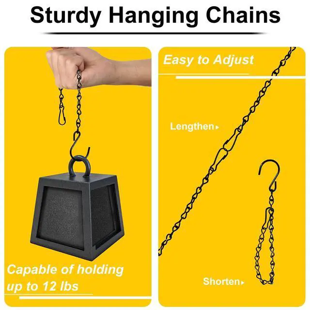 Alt view image 3 of 7 - 12 Pack 9.5 Inch Hanging Chain for Bird Feeders, Planters, Lanterns, Wind Chimes, Billboards, Chalkboards and Ornaments (Black)