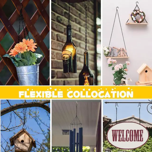 Alt view image 4 of 7 - 12 Pack 9.5 Inch Hanging Chain for Bird Feeders, Planters, Lanterns, Wind Chimes, Billboards, Chalkboards and Ornaments (Black)